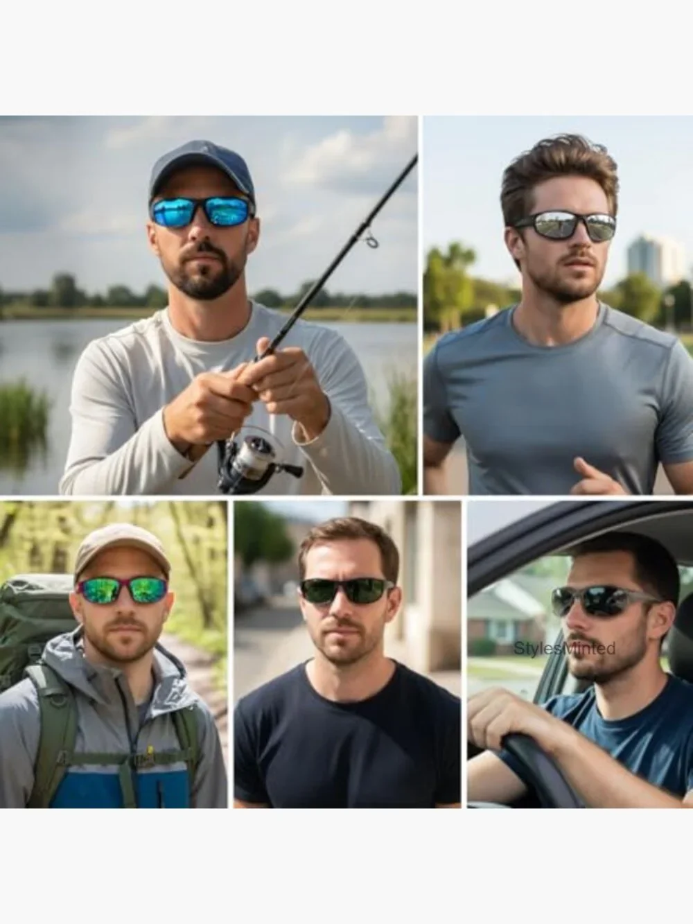 Sports Wrap Around Sunglasses UV400 Polarized Fishing Running Cycling Driving